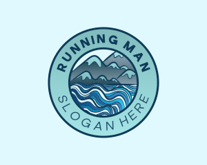 Mountain Peak - Mountain Sea Waves logo design