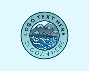 Outdoor - Mountain Sea Waves logo design
