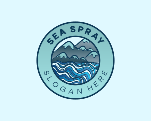 Mountain Sea Waves logo design