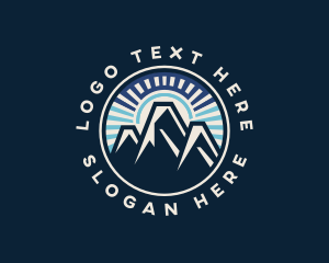 Trekking - Mountain Hiking Trekking logo design