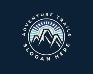 Trekking - Mountain Hiking Trekking logo design