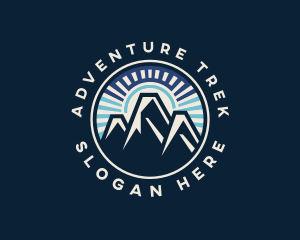 Trekking - Mountain Hiking Trekking logo design