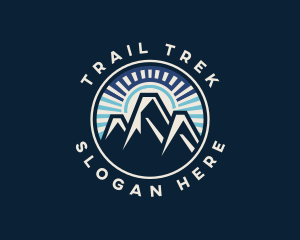 Hiking - Mountain Hiking Trekking logo design