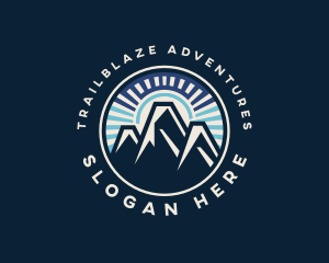 Hiking - Mountain Hiking Trekking logo design