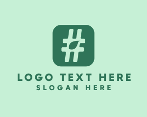 Leaf - Green Leaf Hashtag logo design