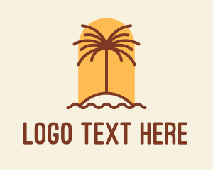 Summer - Tropical Palm Tree Resort logo design