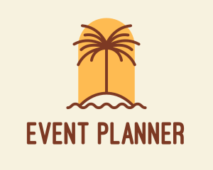 Tropical Palm Tree Resort Logo