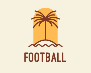 Tropical Palm Tree Resort Logo