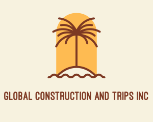 Trip - Tropical Palm Tree Resort logo design