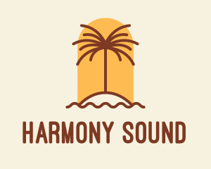 Hawaiian - Tropical Palm Tree Resort logo design