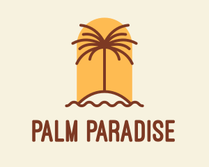 Tropical Palm Tree Resort logo design