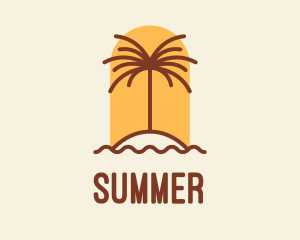 Tropical Palm Tree Resort logo design