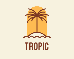 Tropical Palm Tree Resort logo design