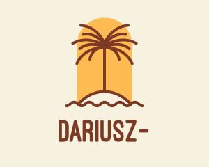 California - Tropical Palm Tree Resort logo design