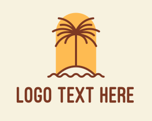 Boracay - Tropical Palm Tree Resort logo design