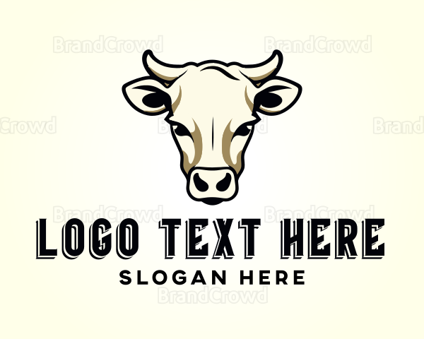 Ranch Farm Cattle Bull Logo