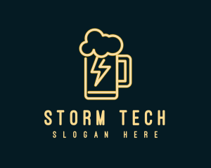 Storm - Neon Beer Thunder Mug logo design