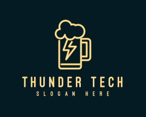 Thunder - Neon Beer Thunder Mug logo design