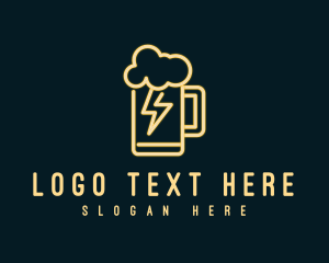 Craft Beer - Neon Beer Thunder Mug logo design