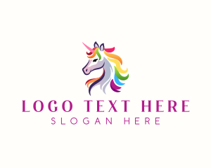 Rainbow - Unicorn Rainbow Horse logo design