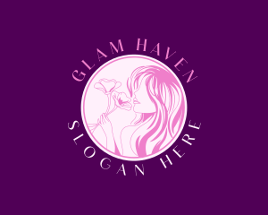 Glam - Flower Girl Glam Salon logo design