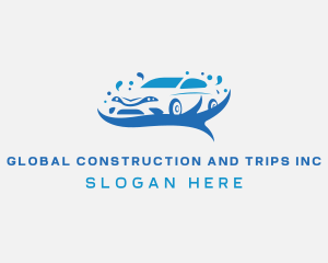 Transport - Water Splash Car Washing logo design