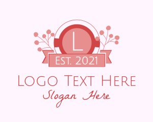 Cherry Blossom - Pink Banner Letter logo design