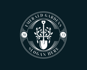 Plant Landscaping Shovel logo design