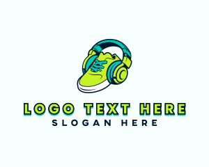 Hip Hop Headset Sneakers logo design