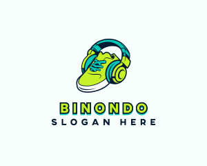 Shoemaking - Hip Hop Headset Sneakers logo design