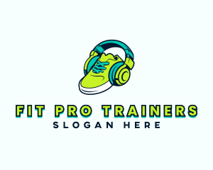 Trainers - Hip Hop Headset Sneakers logo design