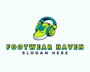 Hip Hop Headset Sneakers logo design