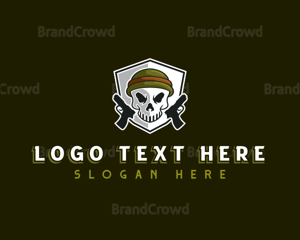 Skull Pistol Handgun Logo