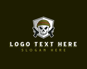 Infantry - Skull Pistol Handgun logo design