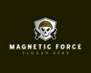 Skull Pistol Handgun logo design