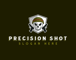 Rifle - Skull Pistol Handgun logo design