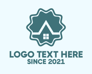 Work From Home - Blue House Emblem logo design