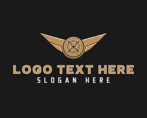 Training - Rustic Wing Barbell logo design