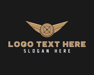 Weights - Rustic Wing Barbell logo design
