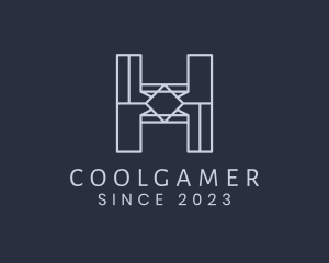 Game Stream - Geometric Construction Letter H logo design
