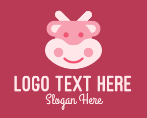 Cow - Cute Pink Cow logo design