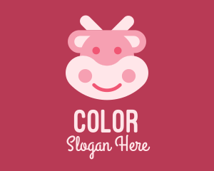 Cute Pink Cow Logo
