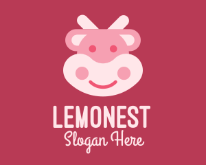 Kids - Cute Pink Cow logo design