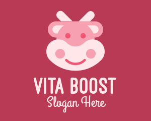 Avatar - Cute Pink Cow logo design