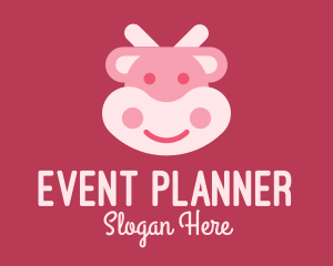 Cow - Cute Pink Cow logo design