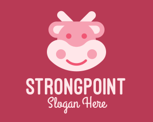 Dairy - Cute Pink Cow logo design