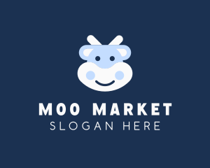 Cute Cartoon Cow logo design