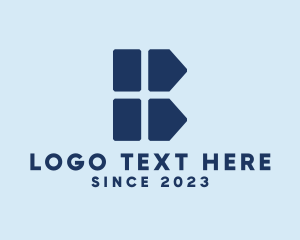 Typography - Modern House Block Letter B logo design