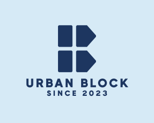 Block - Modern House Block Letter B logo design
