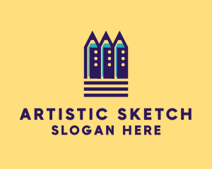 Draw - Preschool Blue Pencils logo design
